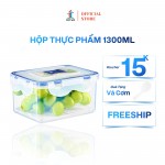 Hộp Đựng Thực Phẩm Việt Son 1300ml Nắp Khóa 4 Cạnh Kín Hơi